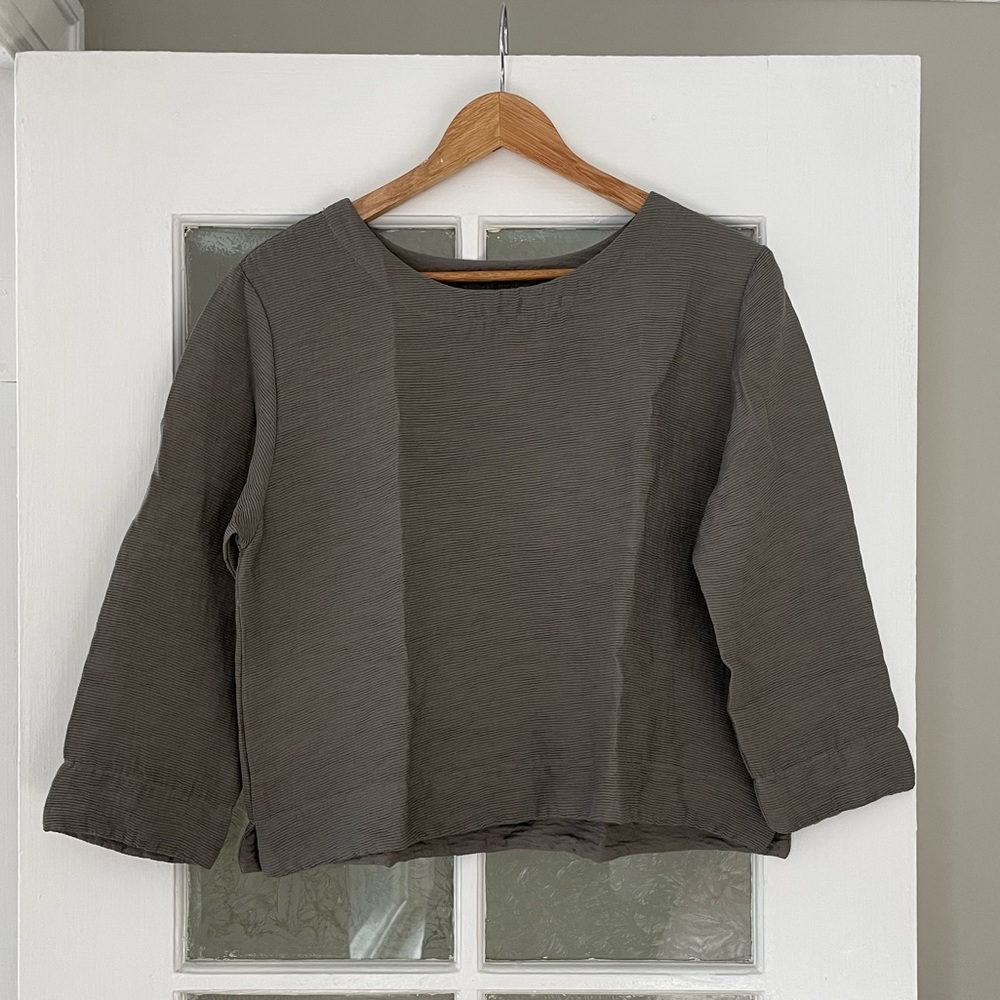 cut loose Boxy Textured Boatneck Top